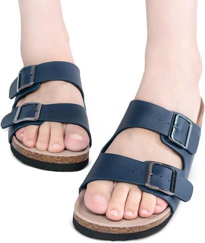 TF STAR Women flat comfort casual slide cork sandals,footbed sandals for women in Kuwait