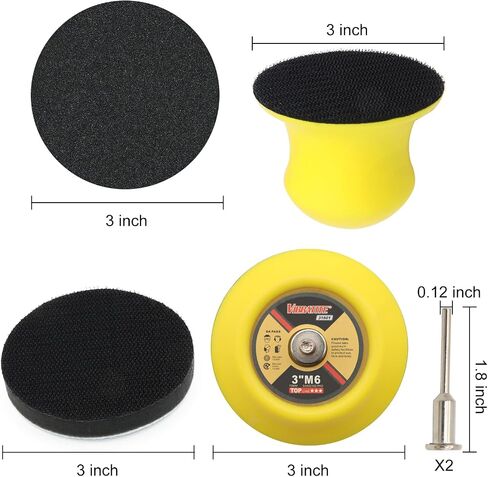 185 Pieces 1 Inch Sanding Discs, VIBRATITE Wet Dry Sand Pads with 1/8" Shank Backing Pad and Soft Foam Buffering Pad Assorted 60 to 10000 Grits Grinding Abrasive for Wood Metal Mirror Jewelry in Saudi Arabia