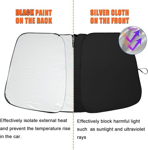 مظلة شمس للزجاج الأمامي لسيارة تويوتا هايلاندر 2008-2013، مظلة سيارة عاكسة للأشعة فوق البنفسجية قابلة للطي لملحقات مظلة الشمس تويوتا هايلاندر، ظل الزجاج الأمامي يحافظ على برودة سيارتك in Kuwait