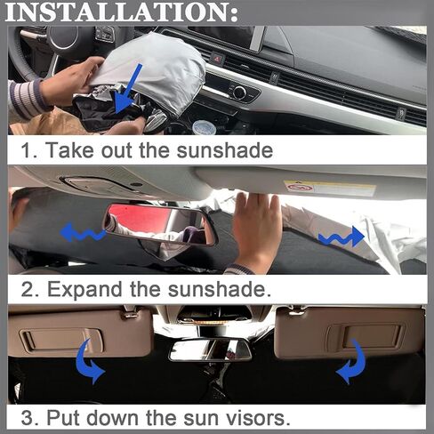 مظلة شمس للزجاج الأمامي لسيارة تويوتا هايلاندر 2008-2013، مظلة سيارة عاكسة للأشعة فوق البنفسجية قابلة للطي لملحقات مظلة الشمس تويوتا هايلاندر، ظل الزجاج الأمامي يحافظ على برودة سيارتك in Kuwait