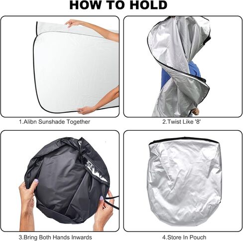 مظلة شمس للزجاج الأمامي لسيارة تويوتا هايلاندر 2008-2013، مظلة سيارة عاكسة للأشعة فوق البنفسجية قابلة للطي لملحقات مظلة الشمس تويوتا هايلاندر، ظل الزجاج الأمامي يحافظ على برودة سيارتك in Kuwait