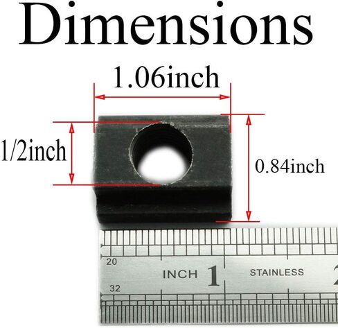 1/2" T-Slot Nut 2PCS 1/2Inch Black Oxide Finish Carbon Steel 3/8-16 Threads T-Nut for Table Slot Milling in Saudi Arabia