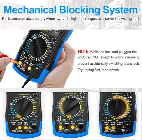 Digital Multimeter,Infurider YF-770M 6000 Counts Manual and Manual Range AC/DC Voltage Amp Ohmmeter Tester Meter with Diode Continuity,Cap,Temp and Mechanical Protection in Saudi Arabia