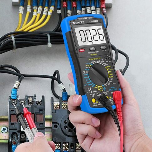 Digital Multimeter,Infurider YF-770M 6000 Counts Manual and Manual Range AC/DC Voltage Amp Ohmmeter Tester Meter with Diode Continuity,Cap,Temp and Mechanical Protection in Saudi Arabia