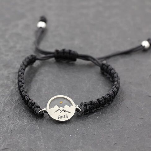 Adjustable Handmade Braided String Bracelet I Mustard Seed Bracelets Inspirational Christian Gift in Kuwait