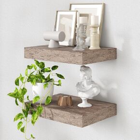 3Tier Grey Wall Shelves for Bathroom, 24 Inch Bathroom Floating Shelves Over Toilet, Industrial Pipe Shelves Wall Mounted, Rustic Floating Shelves for Wall - Grey in Kuwait