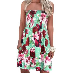 فستان Comeon النسائي بدون حمالات فستان صيفي مكشوف الأكتاف فساتين صيفية بدون أكمام فساتين غير رسمية in Kuwait