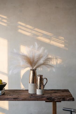 Elegant Decorative Terracotta Pitcher for Home Décor, Vintage Antique Design with Semi-Metallic Finish, Sienna Brown in Kuwait