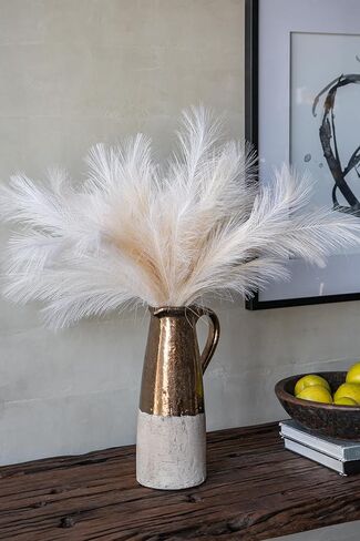 Elegant Decorative Terracotta Pitcher for Home Décor, Vintage Antique Design with Semi-Metallic Finish, Sienna Brown in Kuwait