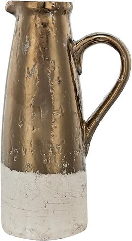 Elegant Decorative Terracotta Pitcher for Home Décor, Vintage Antique Design with Semi-Metallic Finish, Sienna Brown in Kuwait
