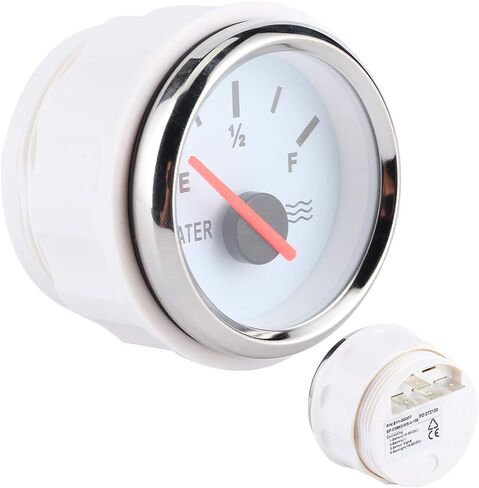 Qiilu Liquid Indicator Wasserstandsanzeige 2In Pointer Water Liquid Gauge High Accuracy Universal for Marine Boat Truck RV (Black Dial Silver Bezel) in Saudi Arabia