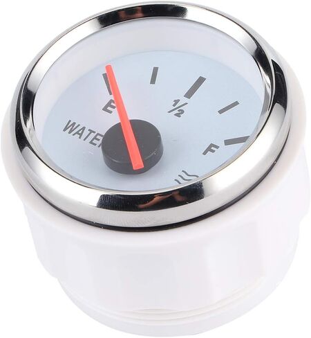 Qiilu Liquid Indicator Wasserstandsanzeige 2In Pointer Water Liquid Gauge High Accuracy Universal for Marine Boat Truck RV (Black Dial Silver Bezel) in Saudi Arabia