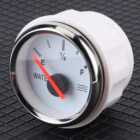 Qiilu Liquid Indicator Wasserstandsanzeige 2In Pointer Water Liquid Gauge High Accuracy Universal for Marine Boat Truck RV (Black Dial Silver Bezel) in Saudi Arabia