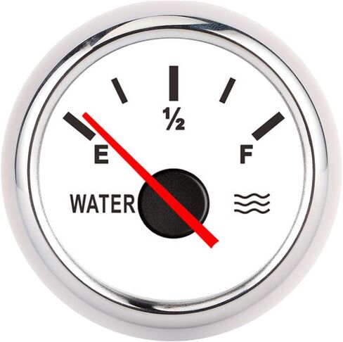 Qiilu Liquid Indicator Wasserstandsanzeige 2In Pointer Water Liquid Gauge High Accuracy Universal for Marine Boat Truck RV (Black Dial Silver Bezel) in Saudi Arabia