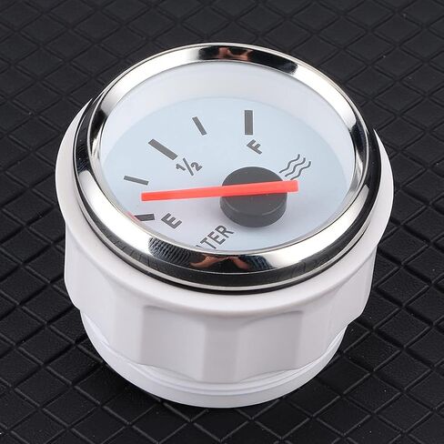 Qiilu Liquid Indicator Wasserstandsanzeige 2In Pointer Water Liquid Gauge High Accuracy Universal for Marine Boat Truck RV (Black Dial Silver Bezel) in Saudi Arabia