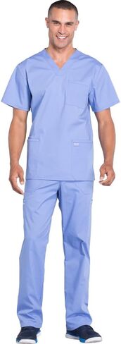 مجموعة شيروكي فرك للرجال من ، 4 جيب V-neck Scrub Top WW695 مع 5 جيب مدبب الساقين البضائع الأمامية بانت WW190 in Saudi Arabia