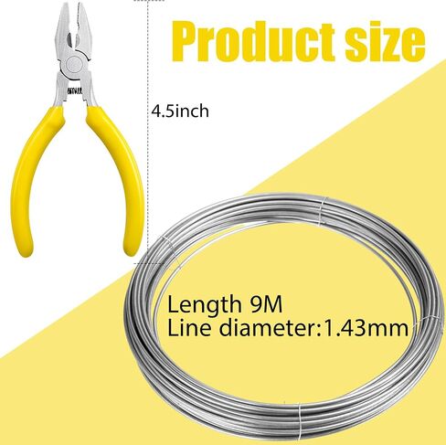 Mudder 10 Feet High Temp Wire Nichrome Heat Resistant Metal Wire 17 Gauge with a Mini Plier General Purpose Support Wire Craft Wire for DIY Jewelry Making in Saudi Arabia