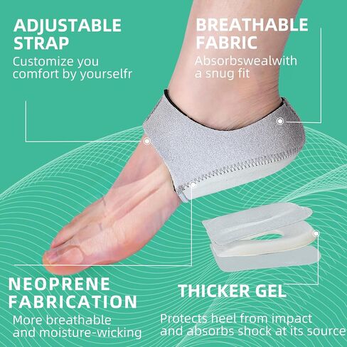 Plantar Fasciitis Gel Heel Protectors Pain Relief Heel Cups for Women Men Heels Spur, Heel Inserts Cushion Pads for Heel Pain and Spur for Achilles Tendonitis Cracked Heels for Women and Men in Saudi Arabia