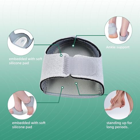 Plantar Fasciitis Gel Heel Protectors Pain Relief Heel Cups for Women Men Heels Spur, Heel Inserts Cushion Pads for Heel Pain and Spur for Achilles Tendonitis Cracked Heels for Women and Men in Saudi Arabia