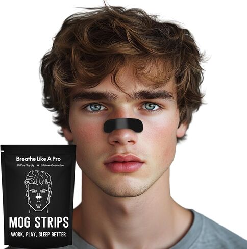 Mog Nasal Strips (30 Pack - Extra-Strong) No More Sleep Headaches - Helps with Snoring, Nasal Congestion & Exercise - Non-Invasive Anti Snoring Strips - Better Sleep - Nasal Strips - Nose Tape in Saudi Arabia