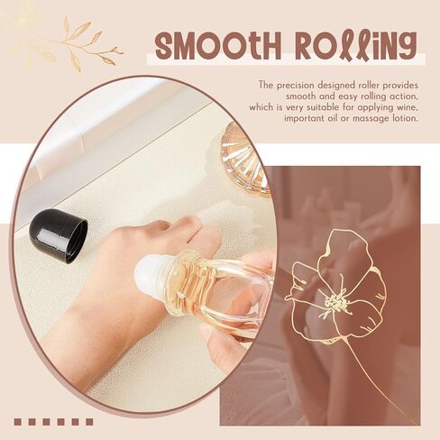 Tioncy 3 Pcs 30ml Empty Glass Roller Bottles Deodorant Roll on Bottles Containers with Plastic Roller Ball Massage Leakproof Refillable Roller Ball Applicator with Cap for Cosmetics Essential Oils in Kuwait