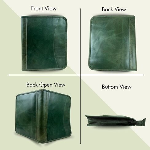 Madosh, Leather Padfolio Binder Document Organizer Office Interview Resume File Folder Travel Zipper Portfolio in Kuwait