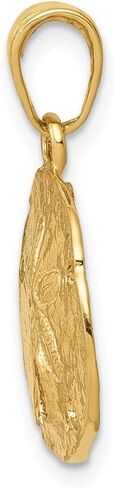 10K Yellow Gold Polished Sand Dollar Pendant (L- 34.5 mm, W- 15.25 mm) in Saudi Arabia