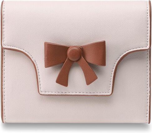 محفظة صغيرة للنساء لطيف bowknot RFID حظر Bifold الجلود حامل بطاقة الائتمان حامل محفظة محفظة سيدة الفتيات المصغرة مع جيب السوستة in Kuwait