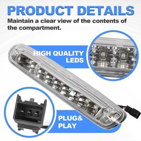 LED Ecotric LED الخلفي السقف الثالث الثالث ضوء الفرامل المتوافق مع 2007-2013 Chevy Chevrolet Silverado 1500 2500 3500HD GMC Sierra Cargo High Mount LED in Saudi Arabia