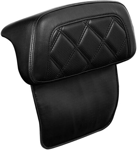 HR3 Color-Matched Charred Steel & Lightning Silver 5.5 in. Razor Tour Pack Luggage Trunk w/Backrest Pad Fits for 2014-later Harley Touring Road King, Road Glide, Street Glide (Style D-Red) in Kuwait