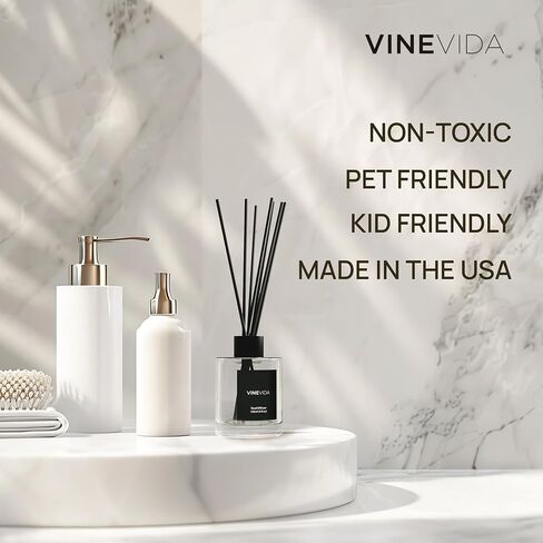 رائحة Vinevida لا. 50 Reed Diffuser - 120 مل (4 أوقية) - رائحة توقيع: Mahogany Teakwood ، ناشرات القصب للمنزل ، المكتب ، الحمام ، مصنوعة في عصي نادي رائحة الولايات المتحدة الأمريكية ، موزع العطور الغرفة in Kuwait