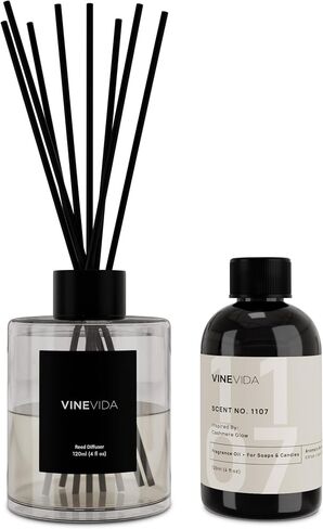 رائحة Vinevida لا. 50 Reed Diffuser - 120 مل (4 أوقية) - رائحة توقيع: Mahogany Teakwood ، ناشرات القصب للمنزل ، المكتب ، الحمام ، مصنوعة في عصي نادي رائحة الولايات المتحدة الأمريكية ، موزع العطور الغرفة in Kuwait