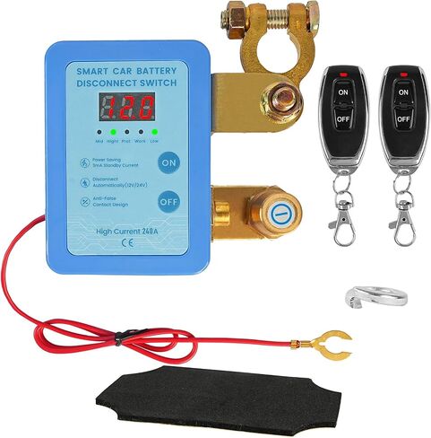 12v/24v 240A Kill Switch for Car Anti Theft Remote Battery Disconnect Switch with Remote Control Fobs & LED Screen Smart Voltage Kill Switch for Automobile, RV, ATV, Truck, Boat in Saudi Arabia