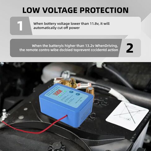12v/24v 240A Kill Switch for Car Anti Theft Remote Battery Disconnect Switch with Remote Control Fobs & LED Screen Smart Voltage Kill Switch for Automobile, RV, ATV, Truck, Boat in Saudi Arabia