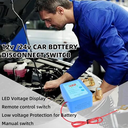 12v/24v 240A Kill Switch for Car Anti Theft Remote Battery Disconnect Switch with Remote Control Fobs & LED Screen Smart Voltage Kill Switch for Automobile, RV, ATV, Truck, Boat in Saudi Arabia
