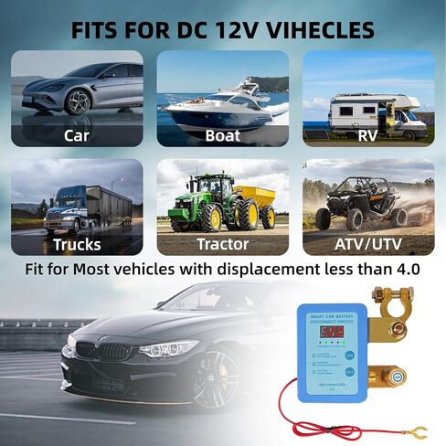 12v/24v 240A Kill Switch for Car Anti Theft Remote Battery Disconnect Switch with Remote Control Fobs & LED Screen Smart Voltage Kill Switch for Automobile, RV, ATV, Truck, Boat in Saudi Arabia