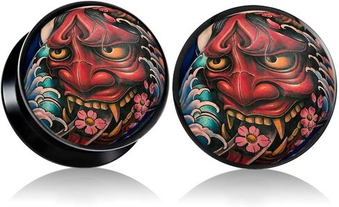 (1 Pair ONLY) Acrylic Flesh Tunnel Screw Fit Ear Gauge Earring Ear Piercing available size 2g (6mm) to 1 3/16" (30mm) Please Choose Size And Color in Kuwait