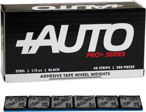 +AUTO 1/2oz, 0.5oz, Steel, Adhesive Stick on Wheel Weights, EZPeel Tape Weights, Cars, Trucks, SUVs, Motorcycle, Low Profile, Rim Contoured, OE Certified, U.S.A. Professional Grade, 288pcs (Silver) in Kuwait