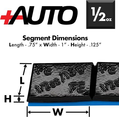 +AUTO 1/2oz, 0.5oz, Steel, Adhesive Stick on Wheel Weights, EZPeel Tape Weights, Cars, Trucks, SUVs, Motorcycle, Low Profile, Rim Contoured, OE Certified, U.S.A. Professional Grade, 288pcs (Silver) in Kuwait