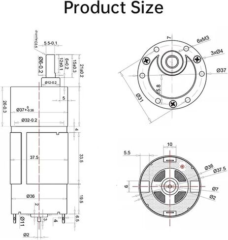 GEAR MOTOR JGB37-555 TORQUE MOTOR DC MOTOR DC 6V 12V 24V SPED SPEED MOTOR إلى الأمام وعكس (67 دورة في الدقيقة ، محرك قوس 24 فولت) in Kuwait