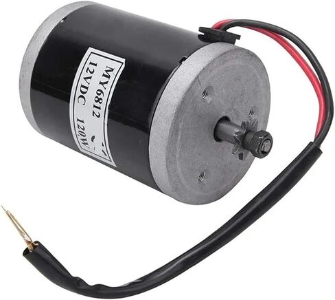 Gear Motor DC Motor 12V/24V 120W, MY6812 150w 120W 100W Electric Brushed Motor High Speed Small Brush Motor with Belt Pulley Scooter(100W,12) in Saudi Arabia