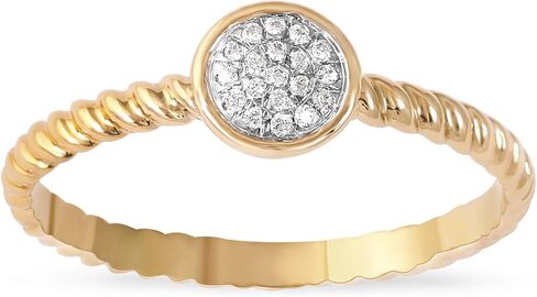 الفضة الاسترليني 1/20 CT. TDW Diamond Round Shape Cluster Ring For Women (I-J ، I2) in Kuwait