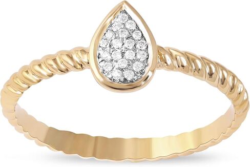 Sterling Silver 1/20 CT. TDW Diamond Pear Shape Cluster Promise Ring for Women (I-J, I2) in Kuwait