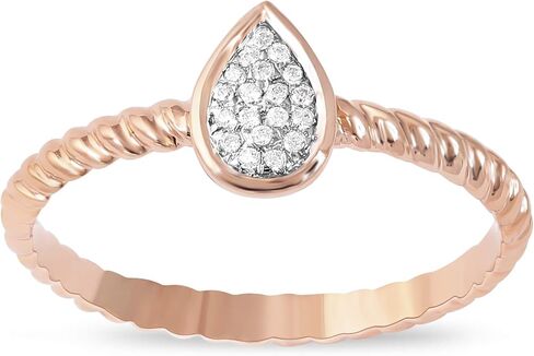Sterling Silver 1/20 CT. TDW Diamond Pear Shape Cluster Promise Ring for Women (I-J, I2) in Kuwait
