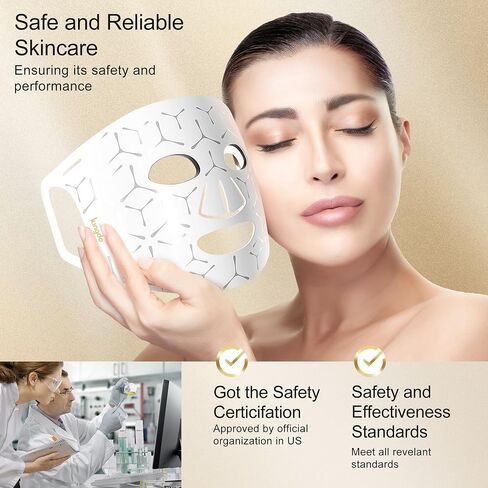 Red Light Therapy for Face, 4 Modes LED Face Mask Infrared Light Therapy with Remote, Portable and Rechargeable Design with Timer Function for Home Use in Saudi Arabia