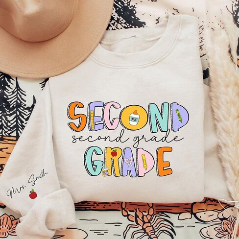Personalized Teacher Sweatshirt, Custom Last Name Teacher Gift, Back to School Gifts, for school professionals in Saudi Arabia