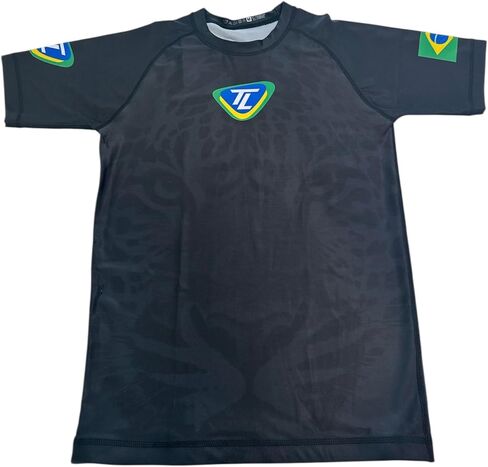 Jiu Jitsu Rash Guard, Gi or No Gi, BJJ, MMA Short Sleeve Compression Shirt. Black Panther in Saudi Arabia