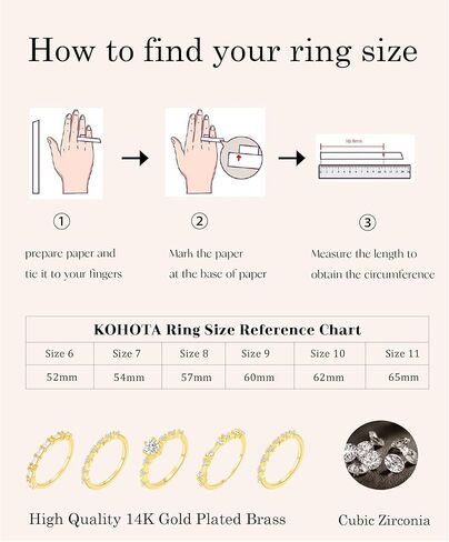 KOHOTA Stackable Gold Rings for Women Non Tarnish Dainty 14K Gold Plated Stacking Cubic Zirconia Thumb Diamond Ring Set Trendy Promise Wedding Bands Engagement Rings for Women Jewelry Gifts Size 6-10 in Kuwait