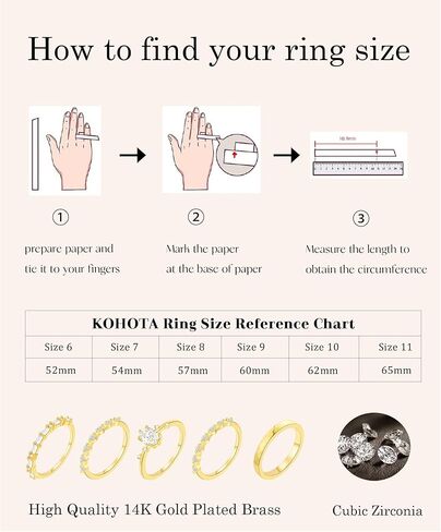 KOHOTA Stackable Gold Rings for Women Non Tarnish Dainty 14K Gold Plated Stacking Cubic Zirconia Thumb Diamond Ring Set Trendy Promise Wedding Bands Engagement Rings for Women Jewelry Gifts Size 6-10 in Kuwait