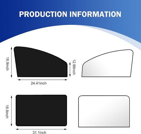 4 PCS Window Window Cover ، Window Window Sunshade Kit ، النافذة الخلفية الأمامية الكاملة تعتيم ، خصوصية شمسية للتخييم الليلي ، للسيارات ، سيارات الدفع الرباعي (سوداء وفضية) in Saudi Arabia